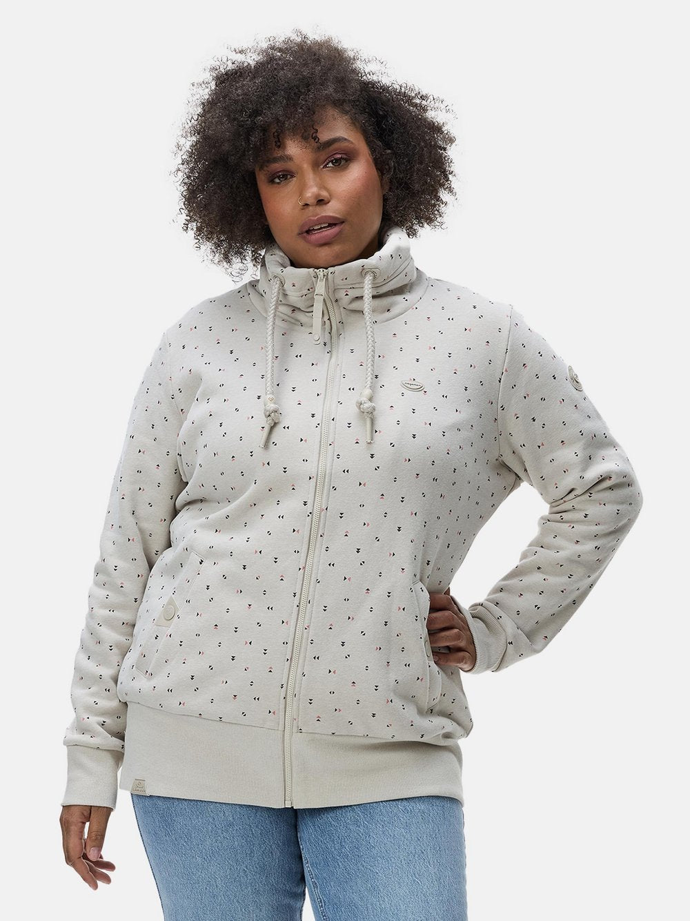 Ragwear Kapuzensweatjacke Damen Baumwolle gemustert