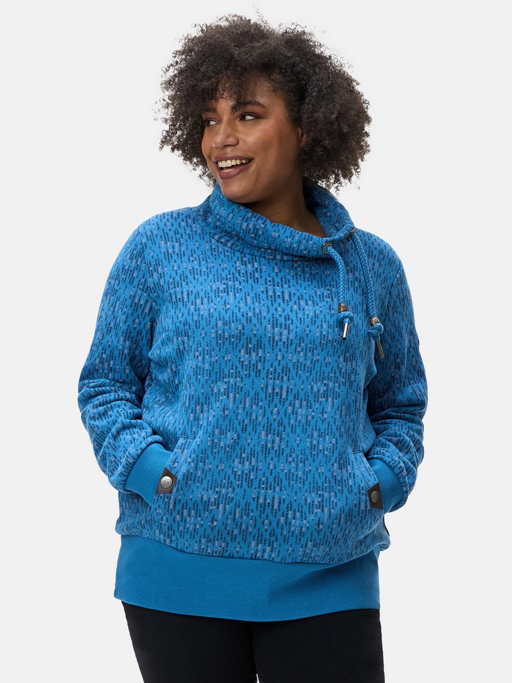 Ragwear Rollkragenpullover Damen Baumwolle gemustert