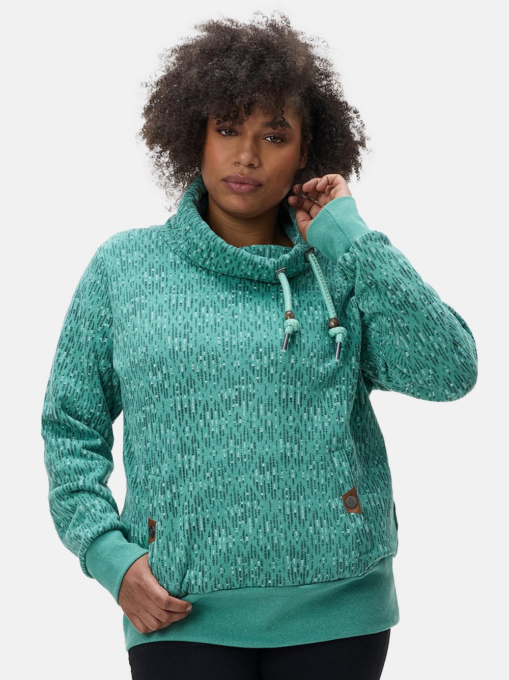 Ragwear Rollkragenpullover Damen Baumwolle gemustert