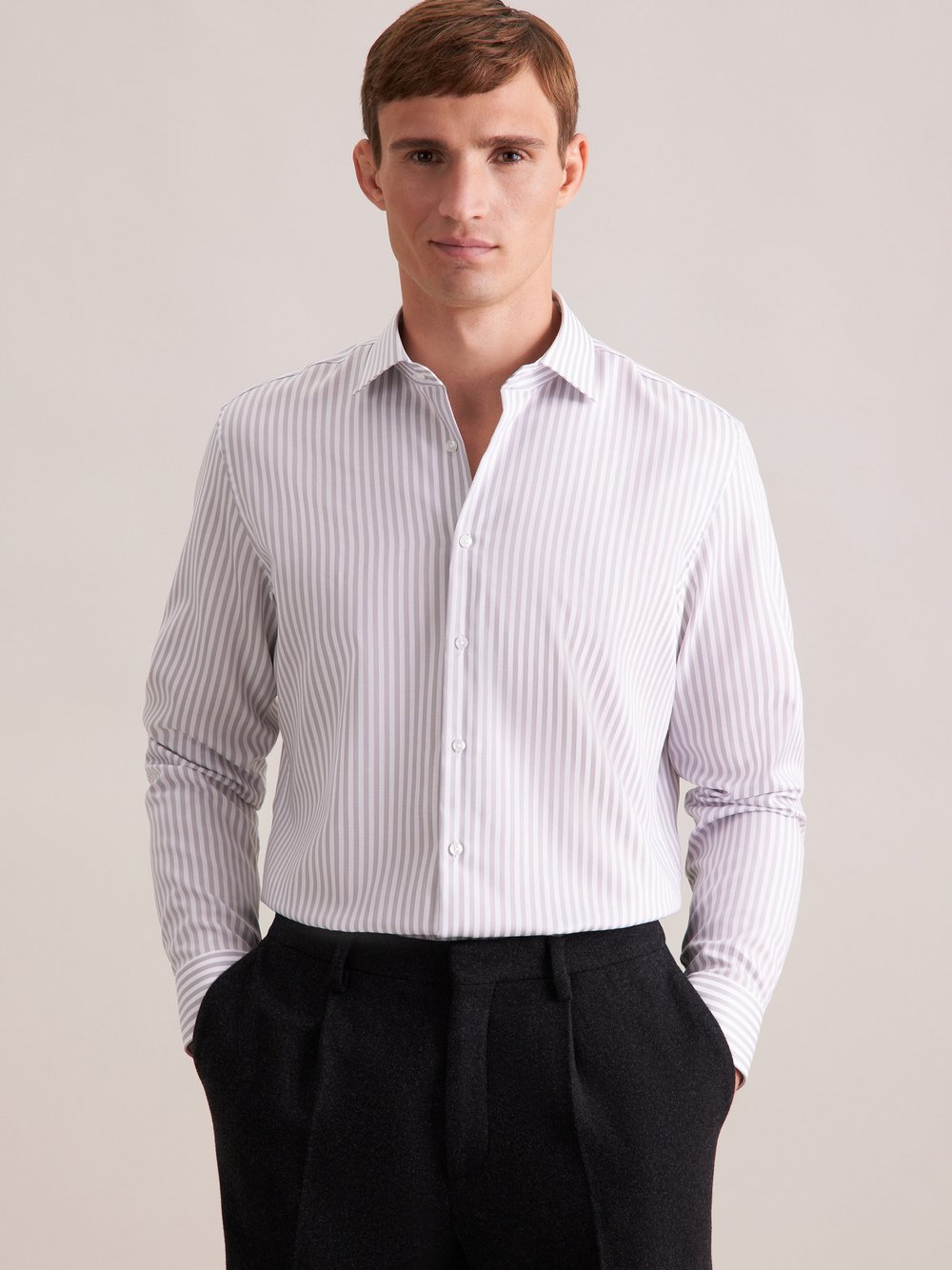 Seidensticker Business Hemd Herren Super Slim Fit Baumwolle gestreift