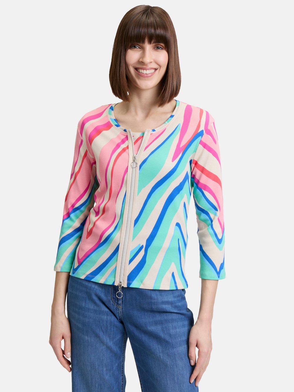 Betty Barclay Shirtjacke Damen Baumwolle gemustert