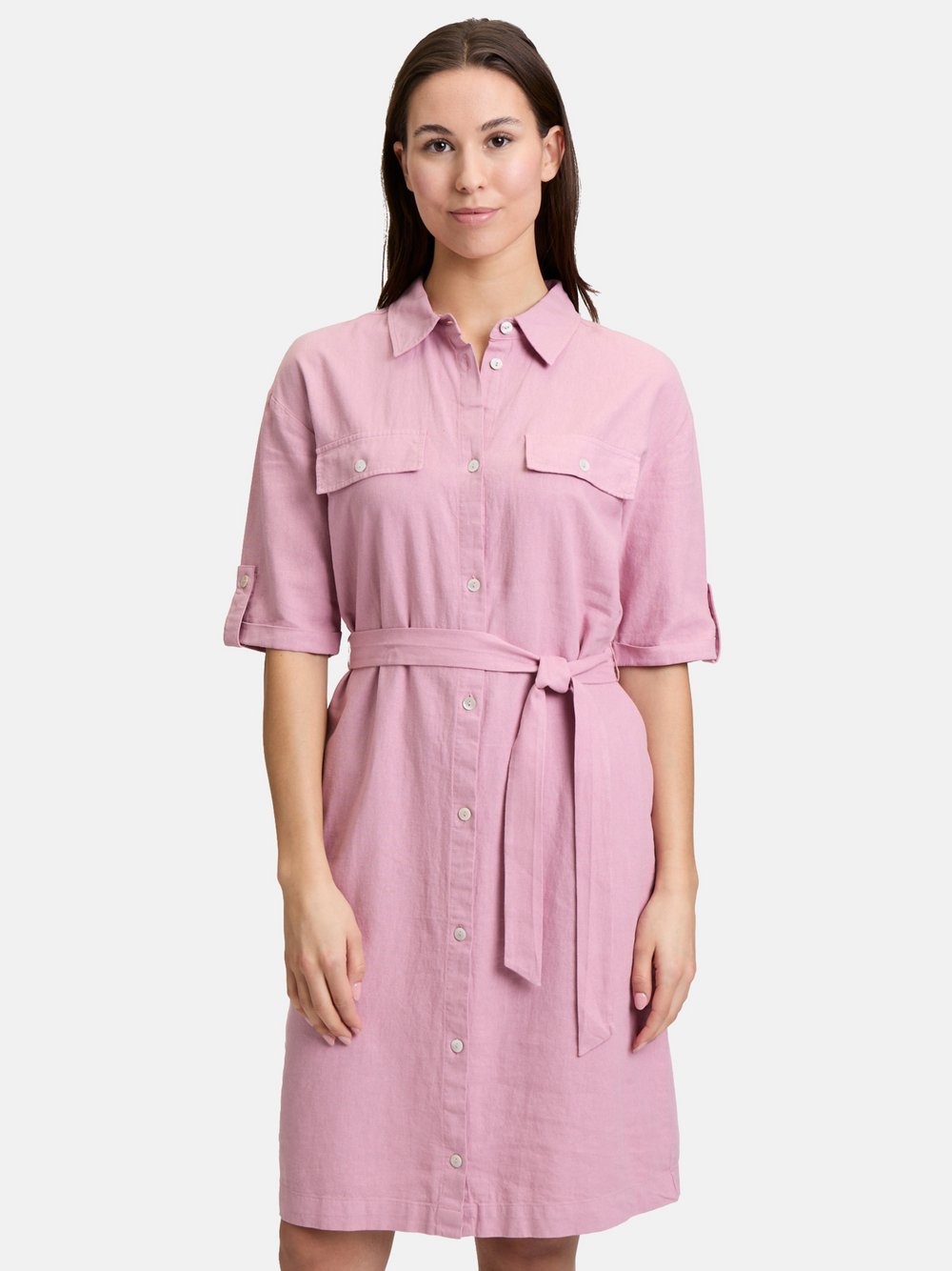 Cartoon Freizeitkleid Damen Leinen