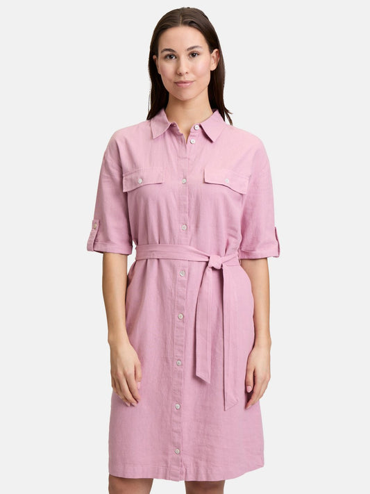 Cartoon Freizeitkleid Damen Leinen