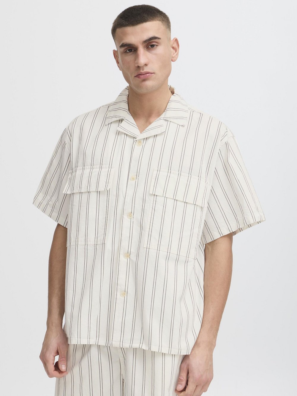 Solid Jeanshemd Herren Comfort Fit Lyocell gestreift