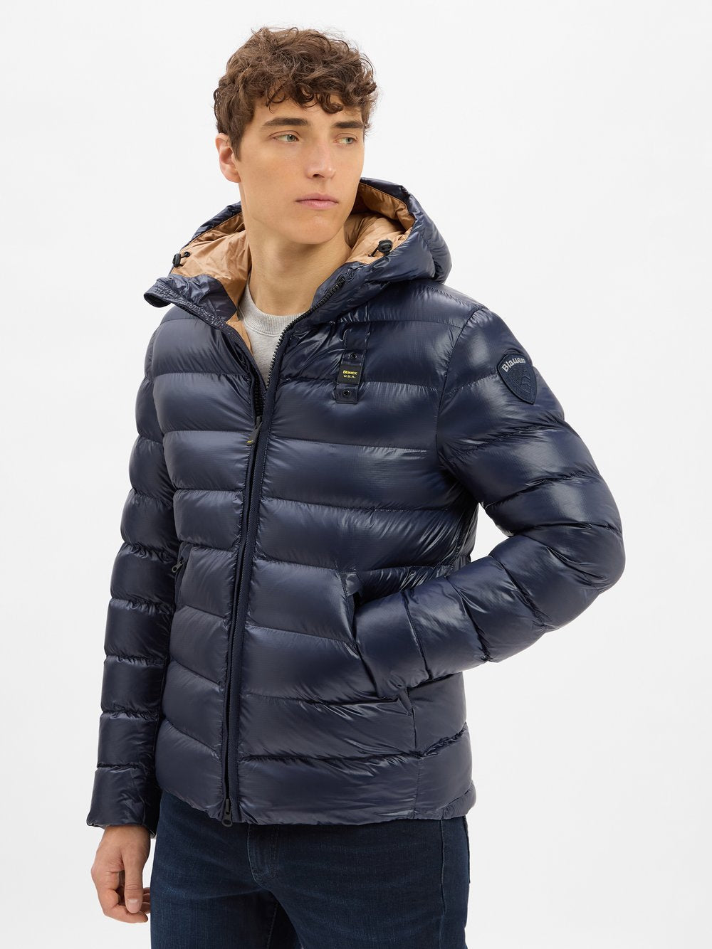 Blauer Steppjacke Herren