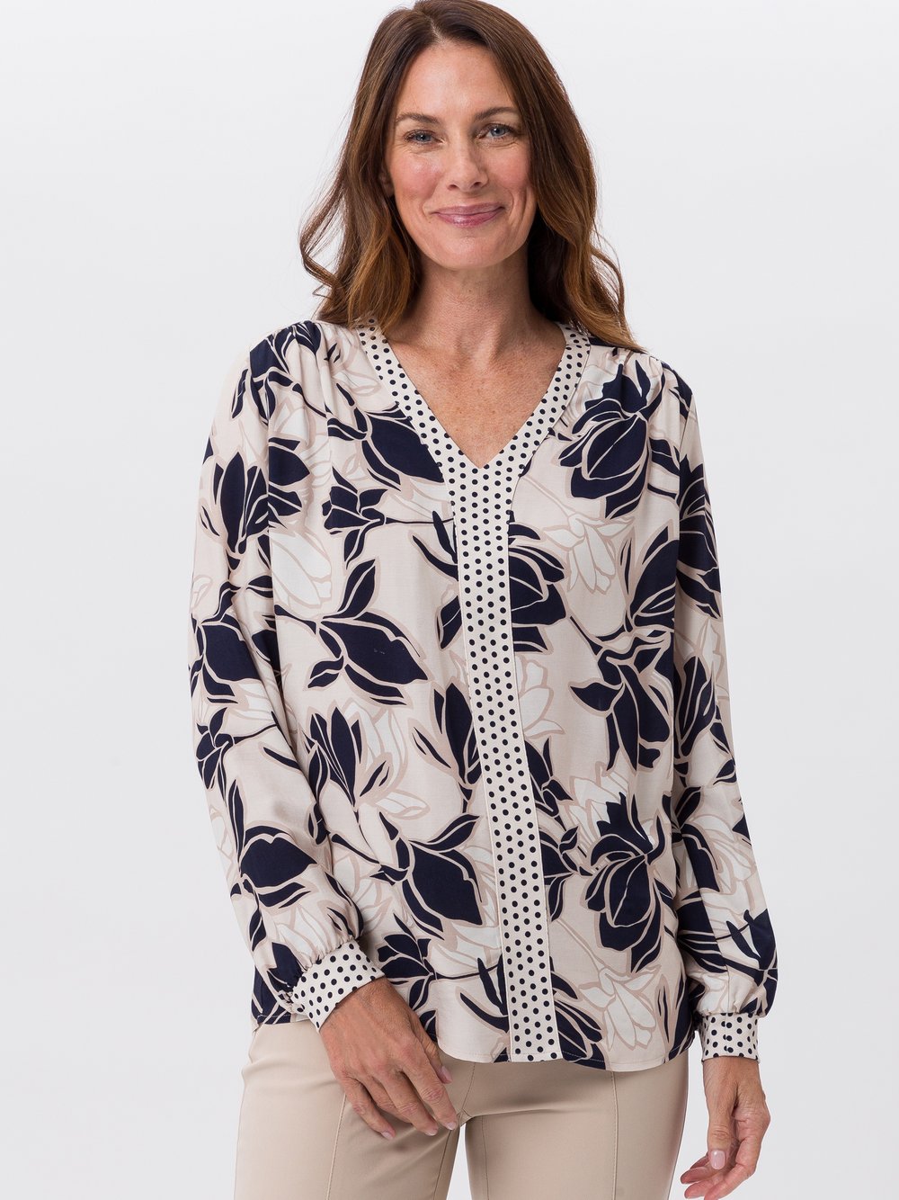 Frank Walder Bluse Damen Viskose gemustert