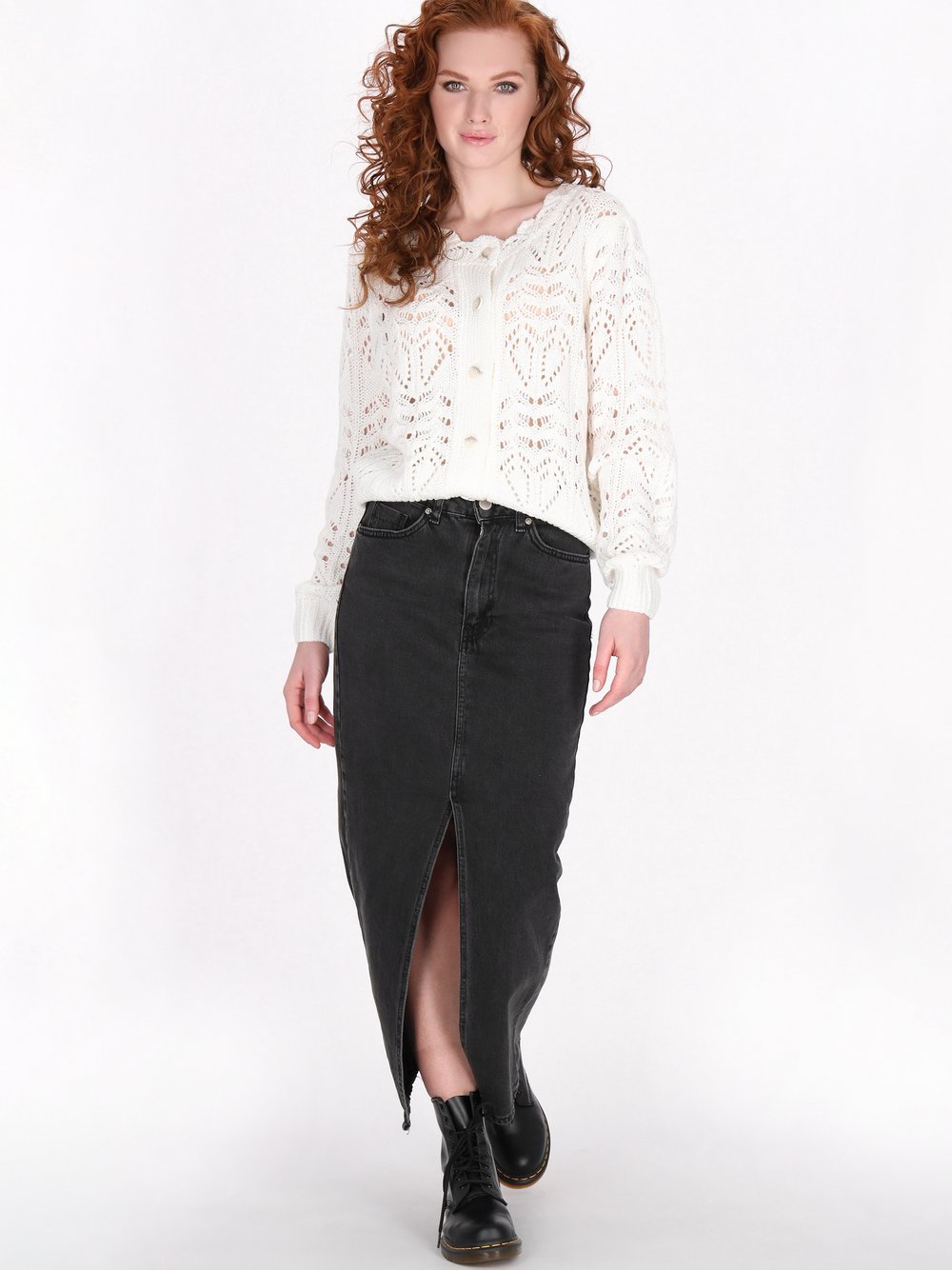 Dreimaster Strickjacke Damen Polyamid gemustert