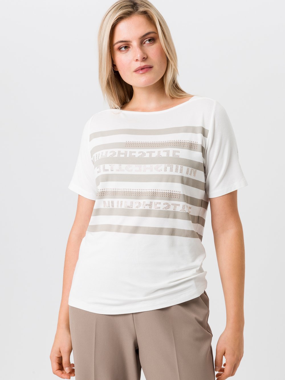 TUZZI Kurzarmshirt Damen Viskose gestreift