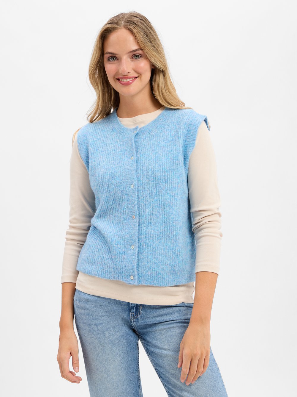 Marie Lund Strickweste mit Alpaka-Anteil Damen Wolle