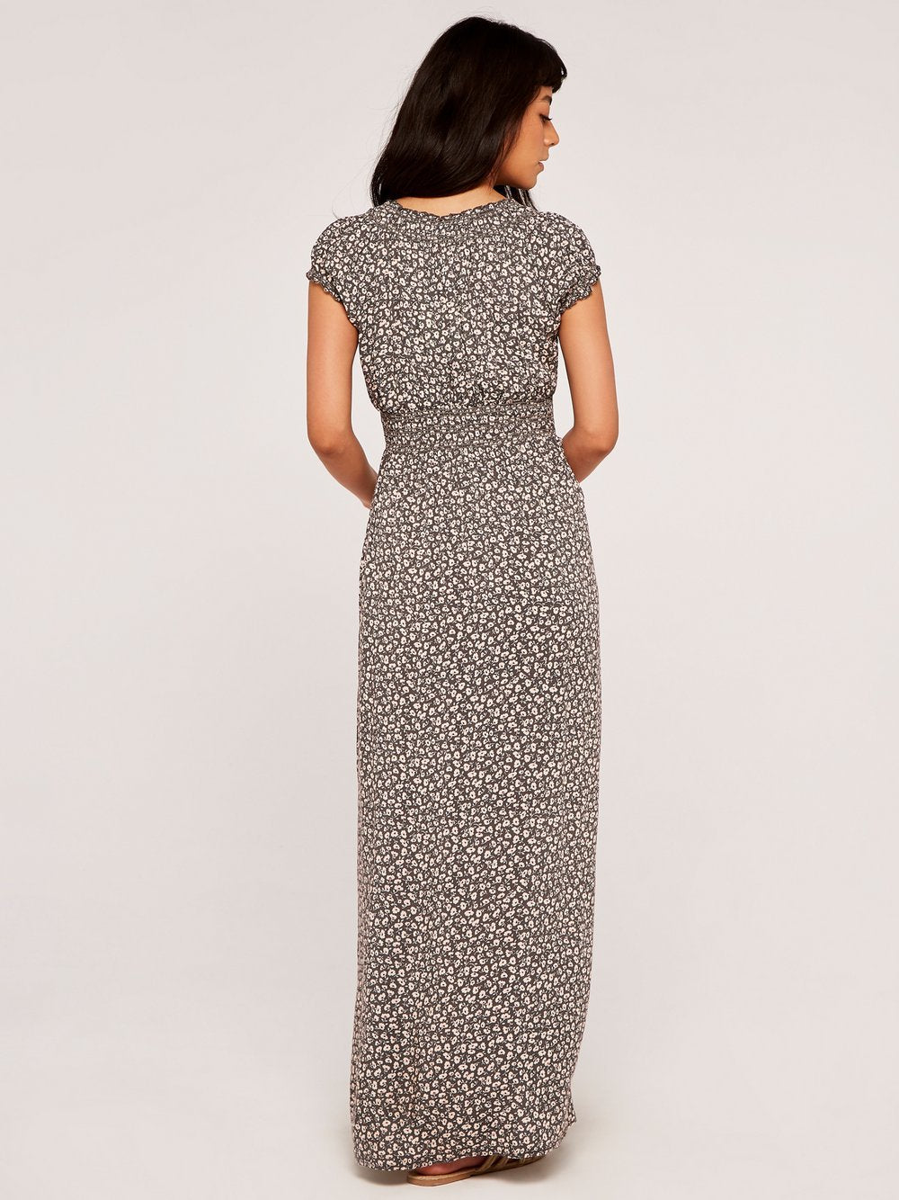 Apricot Maxikleid Damen Viskose bedruckt