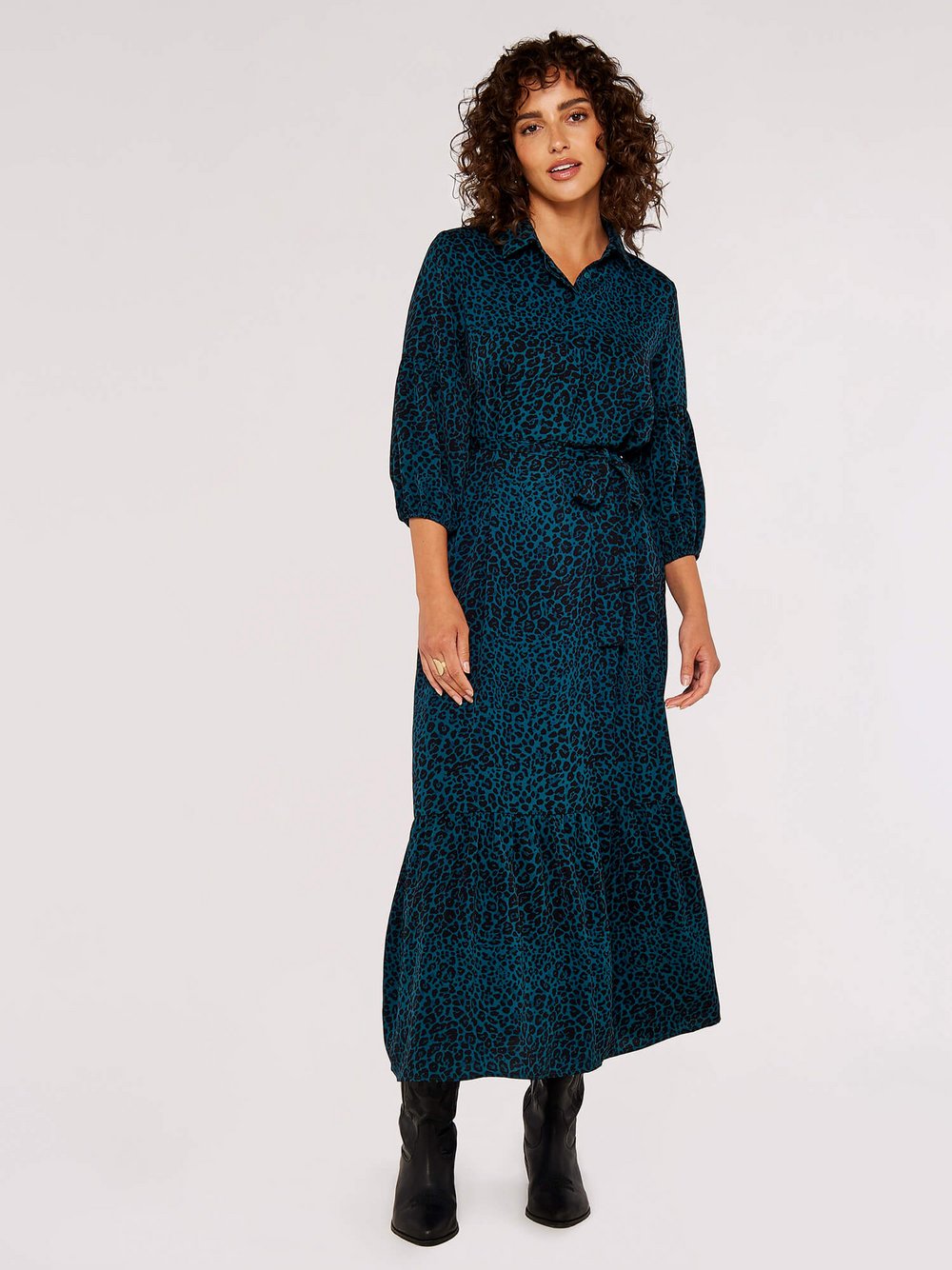 Apricot Maxikleid Damen gemustert