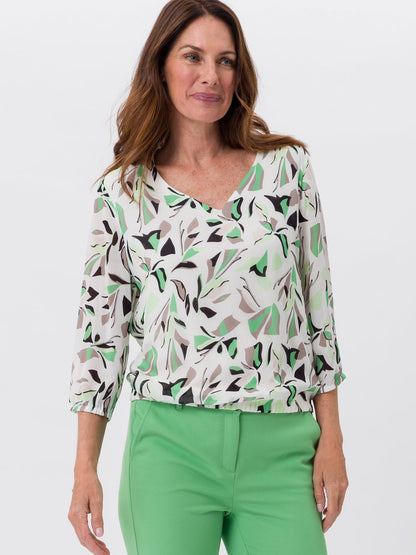 Frank Walder Bluse Damen Viskose gemustert