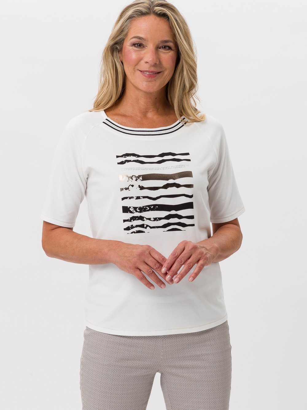 Frank Walder Shirt Damen Modal bedruckt