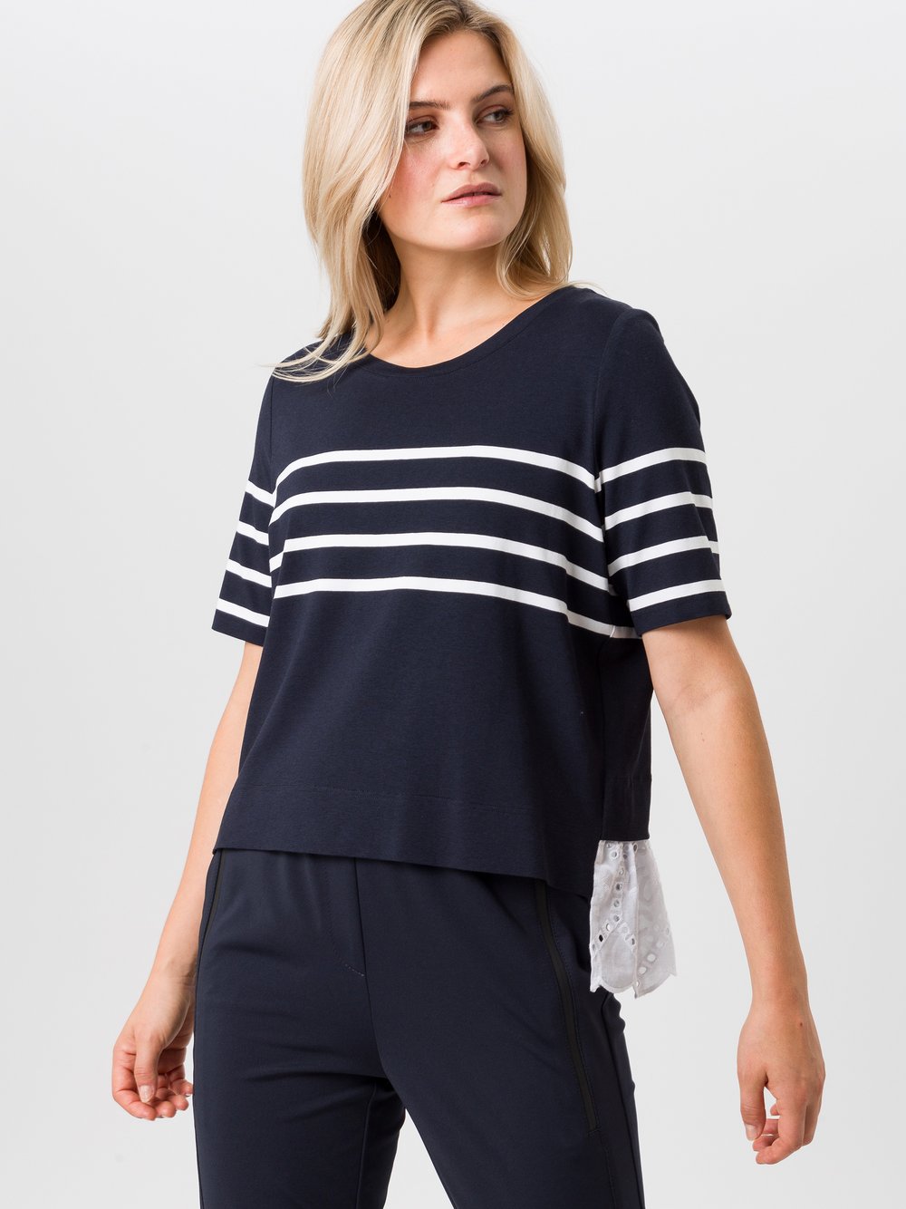 TUZZI Kurzarmshirt Damen Viskose gestreift