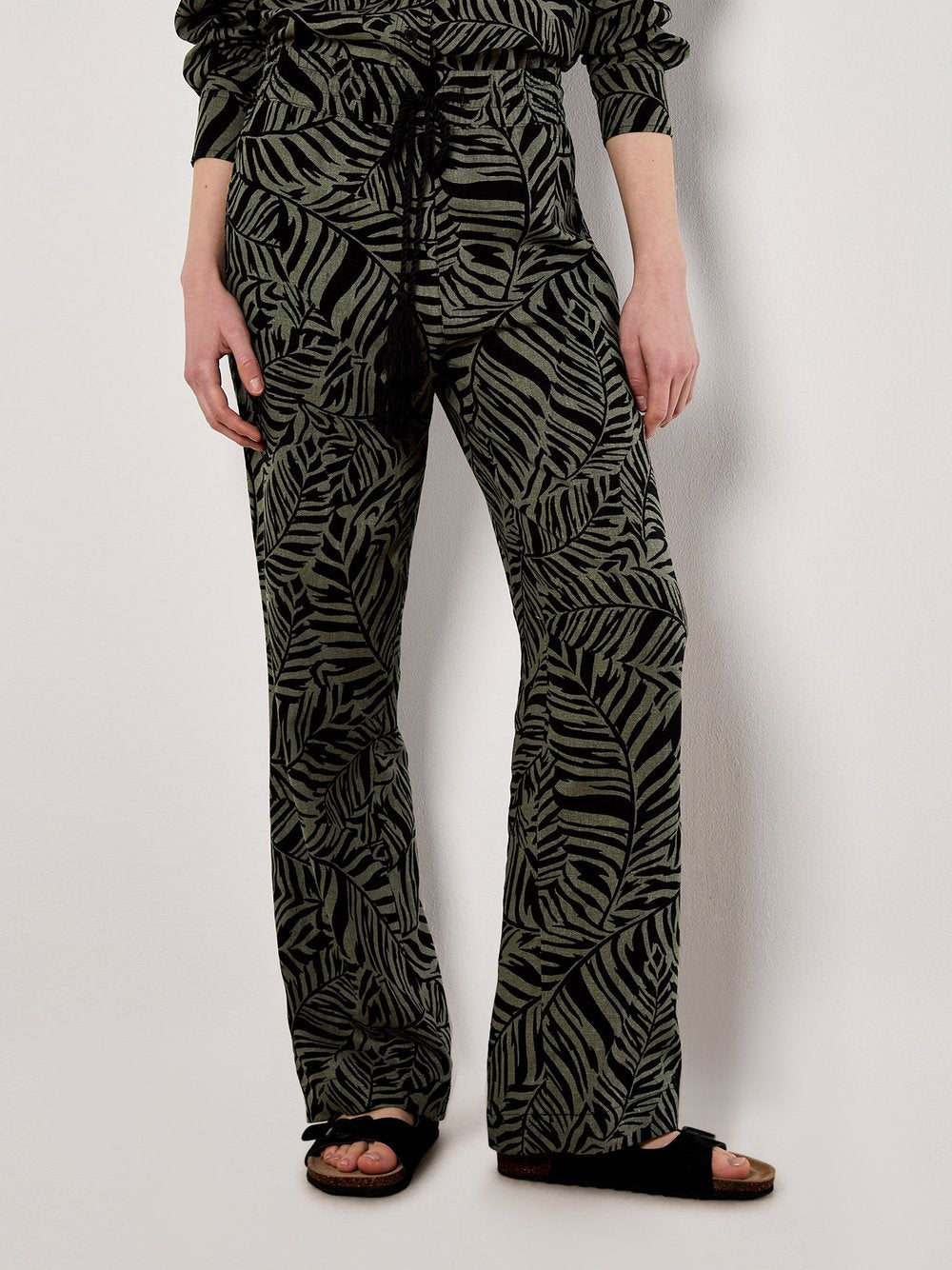 Apricot Hose Damen Leinen gemustert