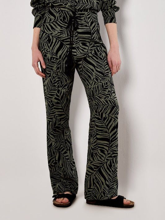 Apricot Hose Damen Leinen gemustert