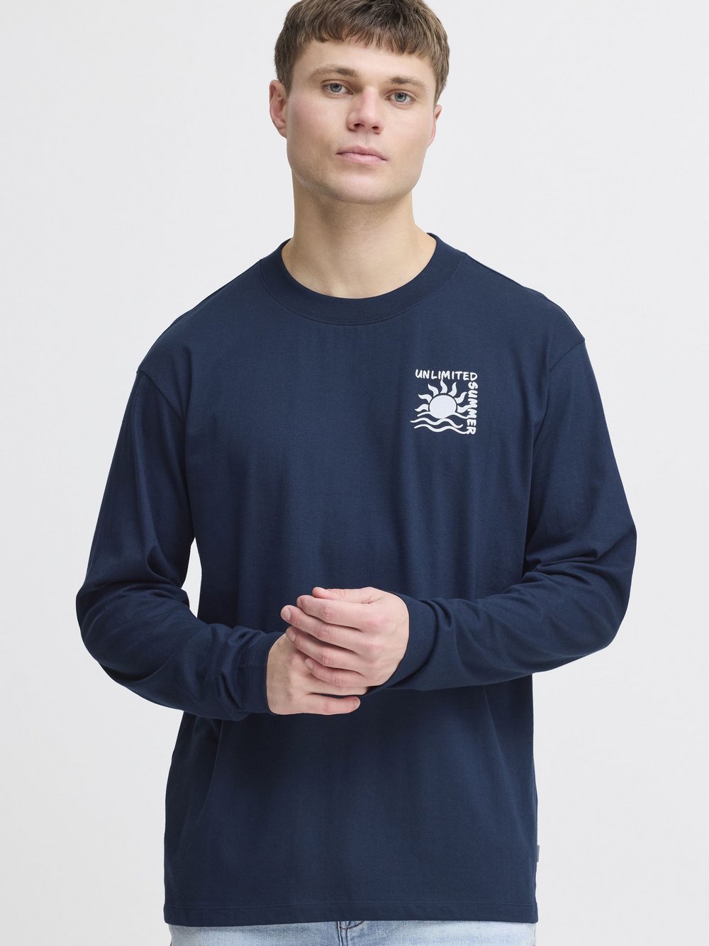 Solid Langarmshirt Herren Textil