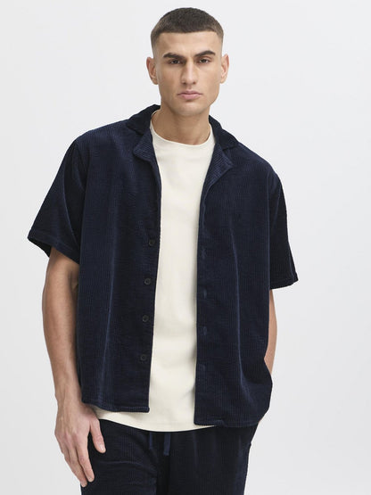 Solid Kurzarmhemd Herren Regular Fit Baumwolle