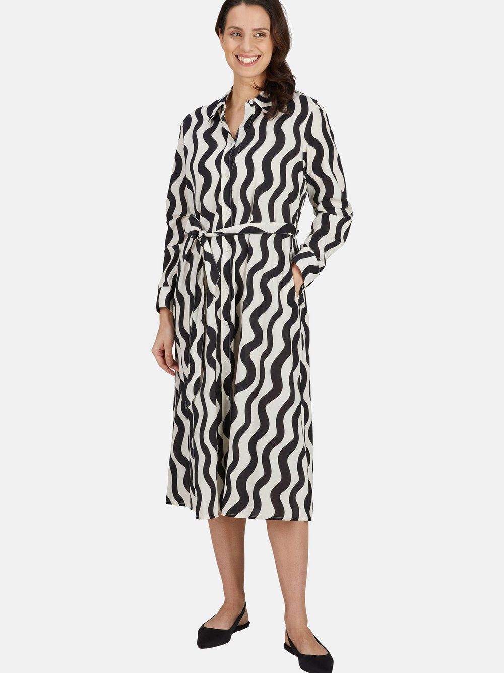 Label Maxikleid Damen Baumwolle bedruckt