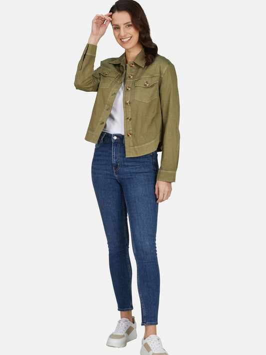 Label Jacke Damen Baumwolle