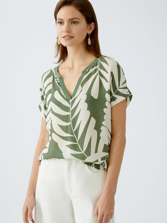 Oui Blusenshirt Damen Viskose gemustert