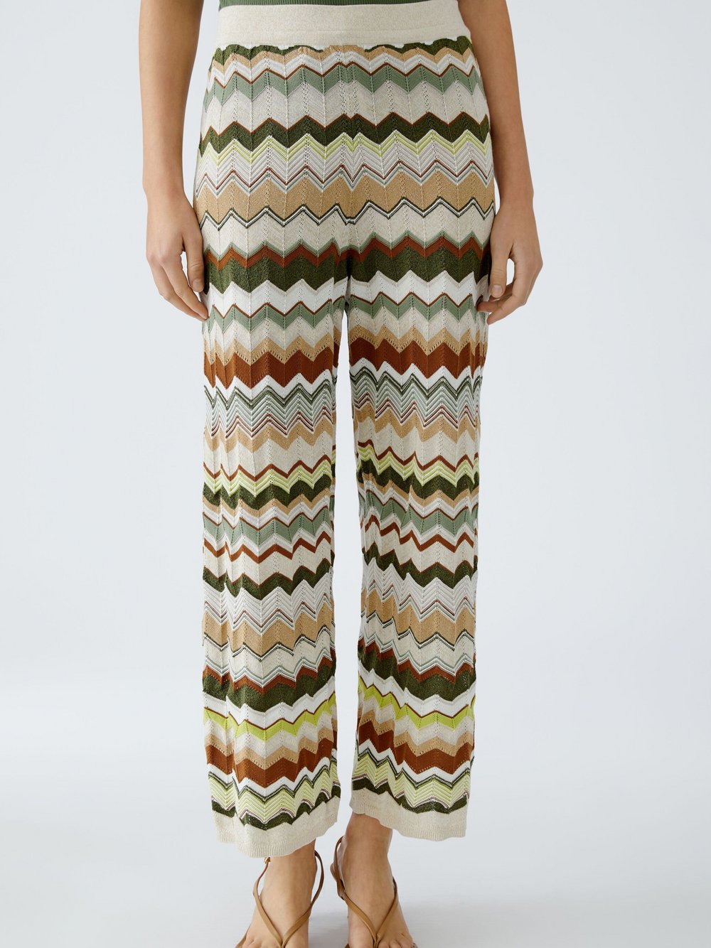 Oui Strickhose Damen Baumwolle gemustert