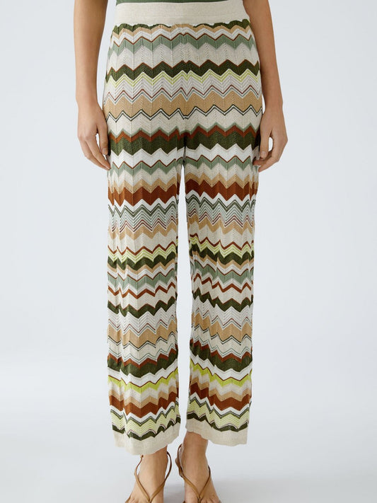 Oui Strickhose Damen Baumwolle gemustert