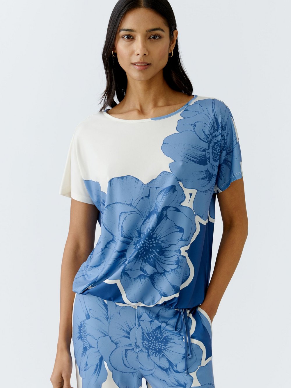 Oui T-Shirt Damen gemustert