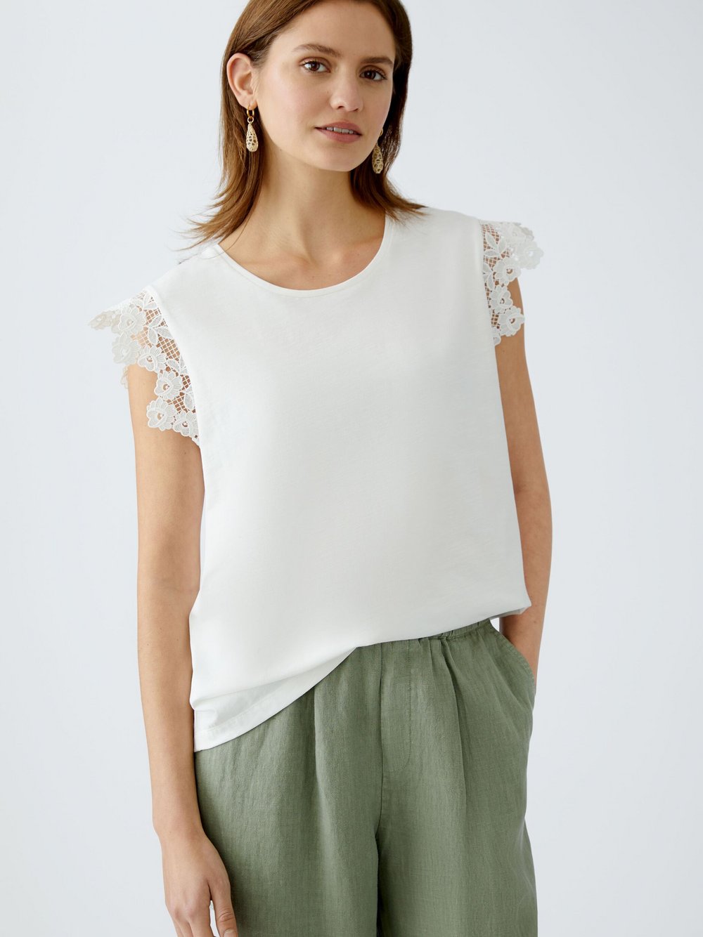 Oui Top Damen Baumwolle