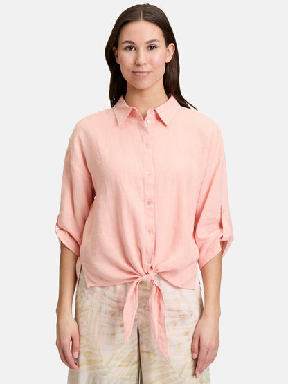 Cartoon Leinenbluse Damen