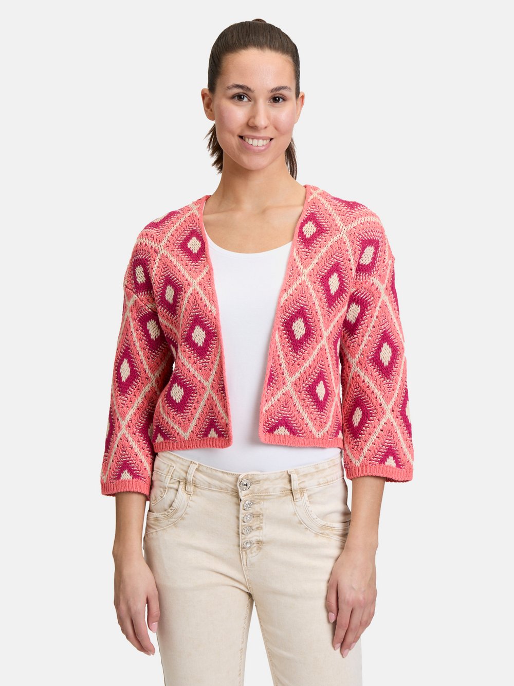 Cartoon Casual-Strickjacke Damen Baumwolle gemustert