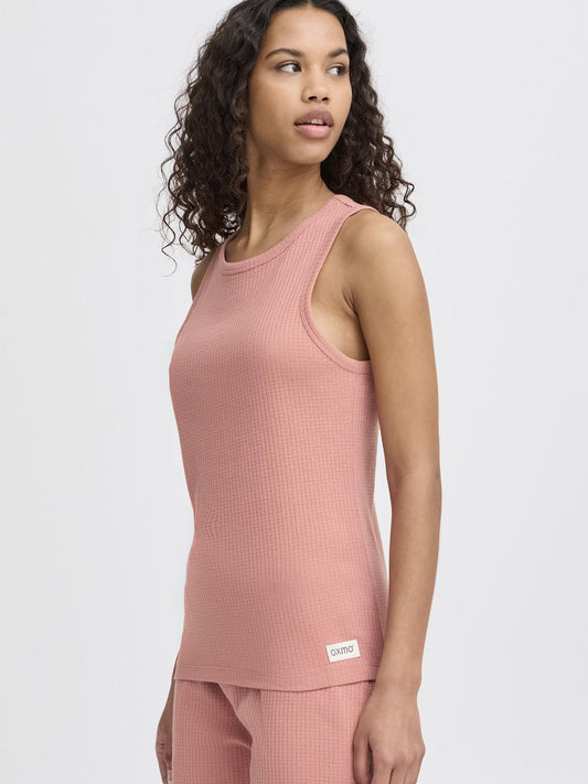 OXMO Shirttop Damen Baumwolle strukturiert