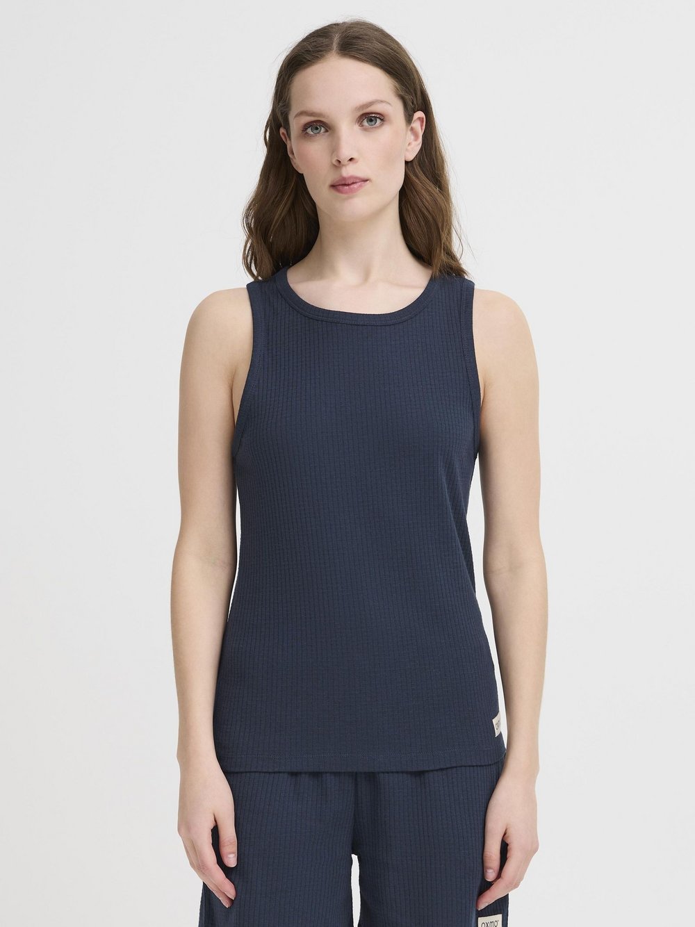 OXMO Shirttop Damen Baumwolle strukturiert