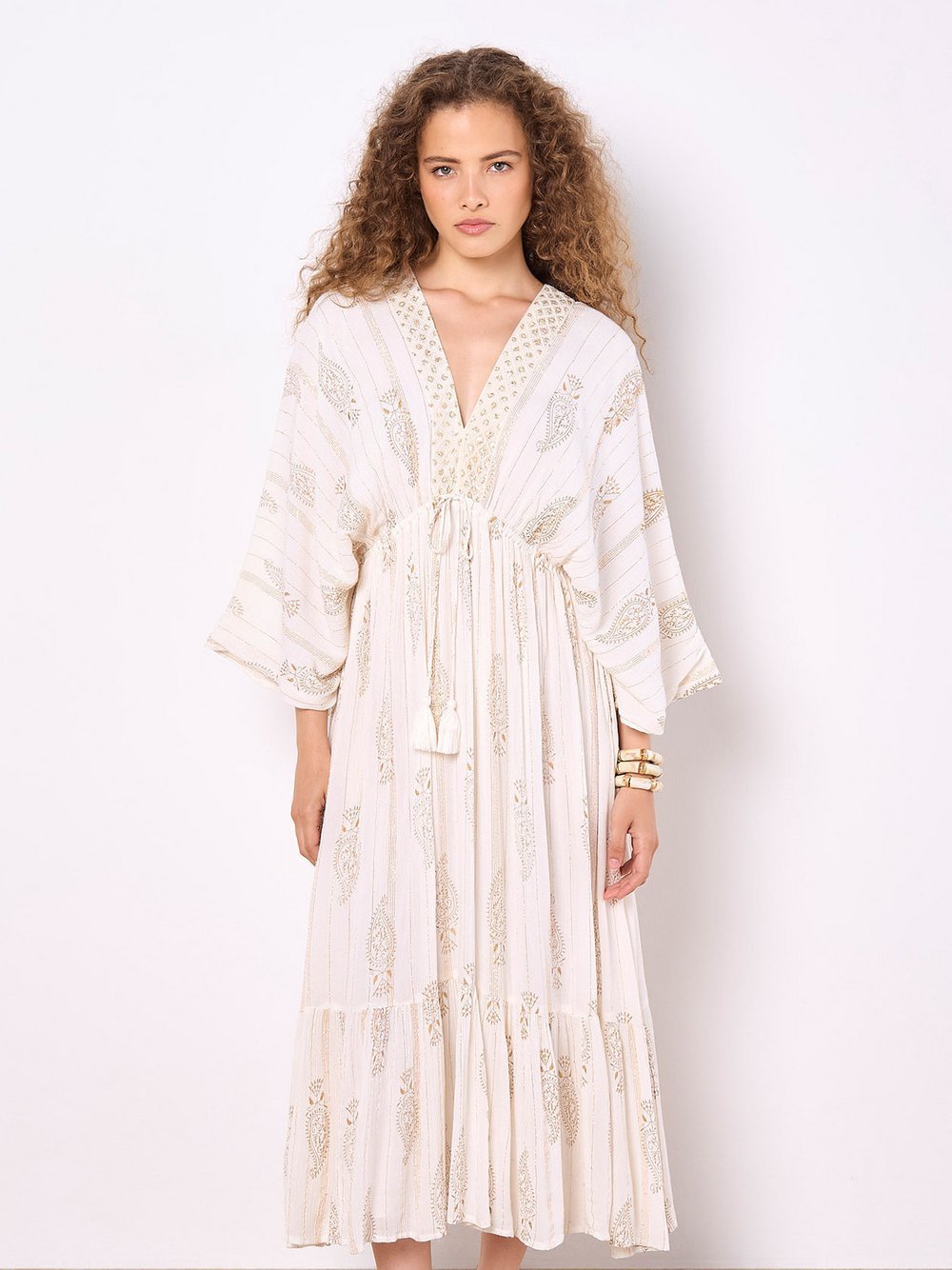 Apricot Maxikleid Damen Viskose bedruckt