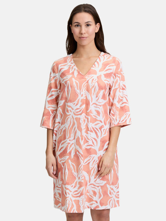 Cartoon Sommerkleid Damen Leinen gemustert