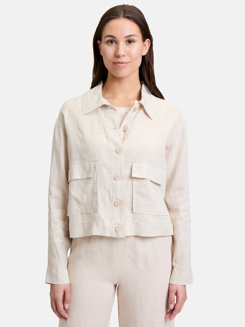 Cartoon Casual-Jacke Damen Leinen