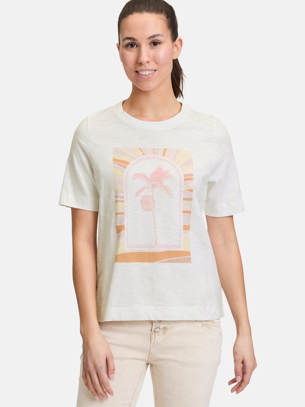 Cartoon Printshirt Damen Baumwolle bedruckt