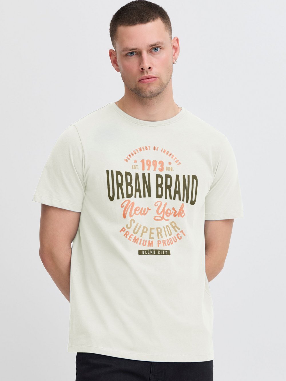 BLEND Rundhalsshirt Herren Baumwolle bedruckt