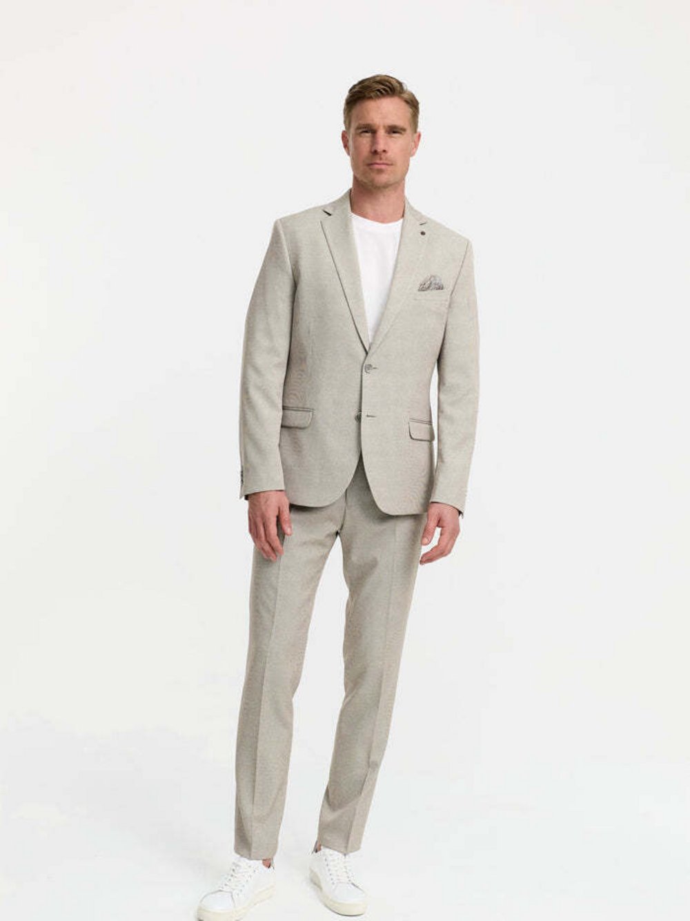 Zuitable Baukasten-Sakko Herren Slim Fit Jersey gemustert