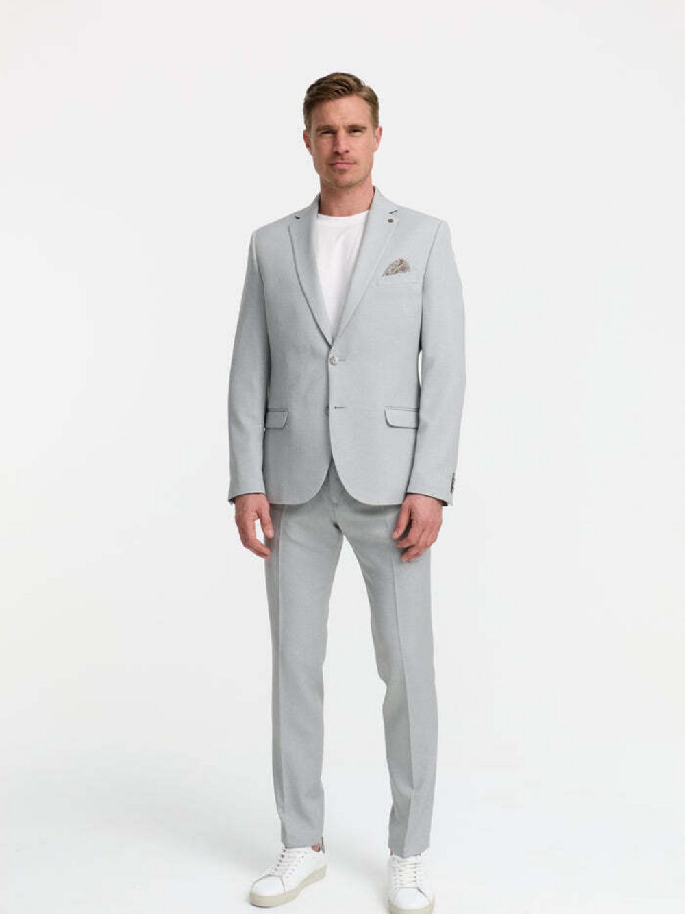 Zuitable Baukasten-Sakko Herren Slim Fit Jersey gemustert