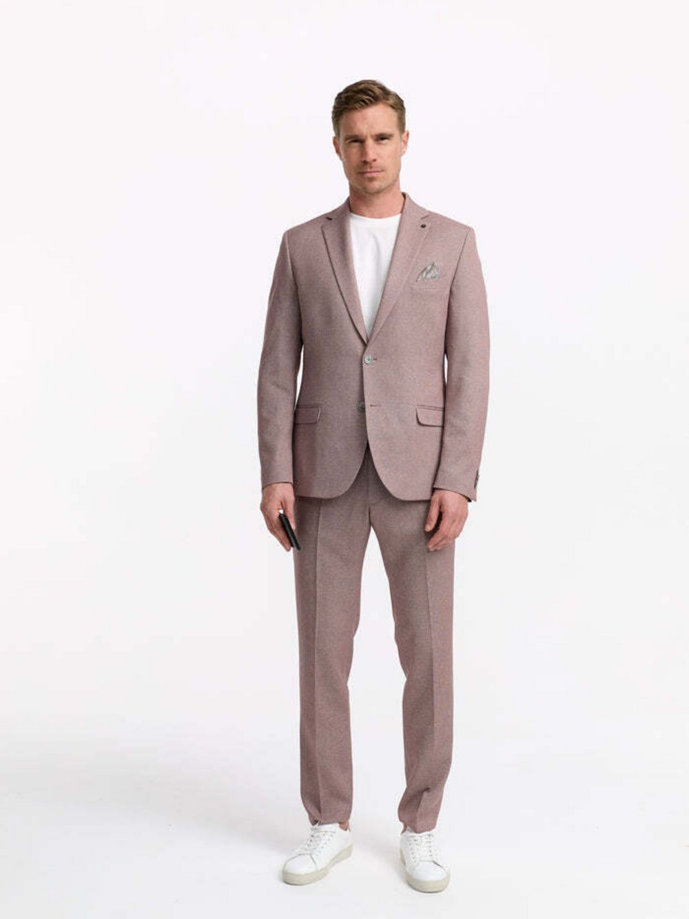 Zuitable Baukasten-Sakko Herren Slim Fit Jersey gemustert