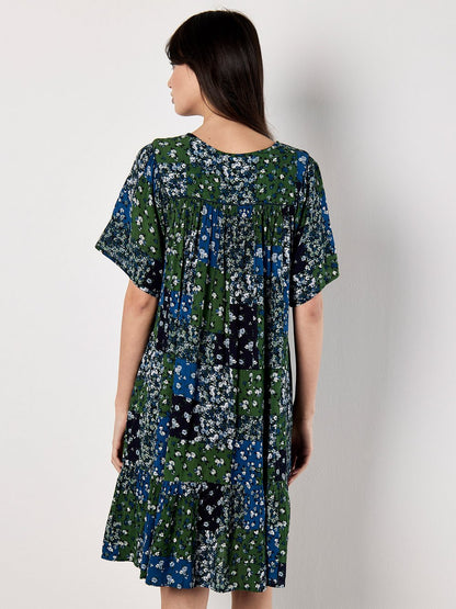 Apricot Minikleid Damen Viskose gemustert