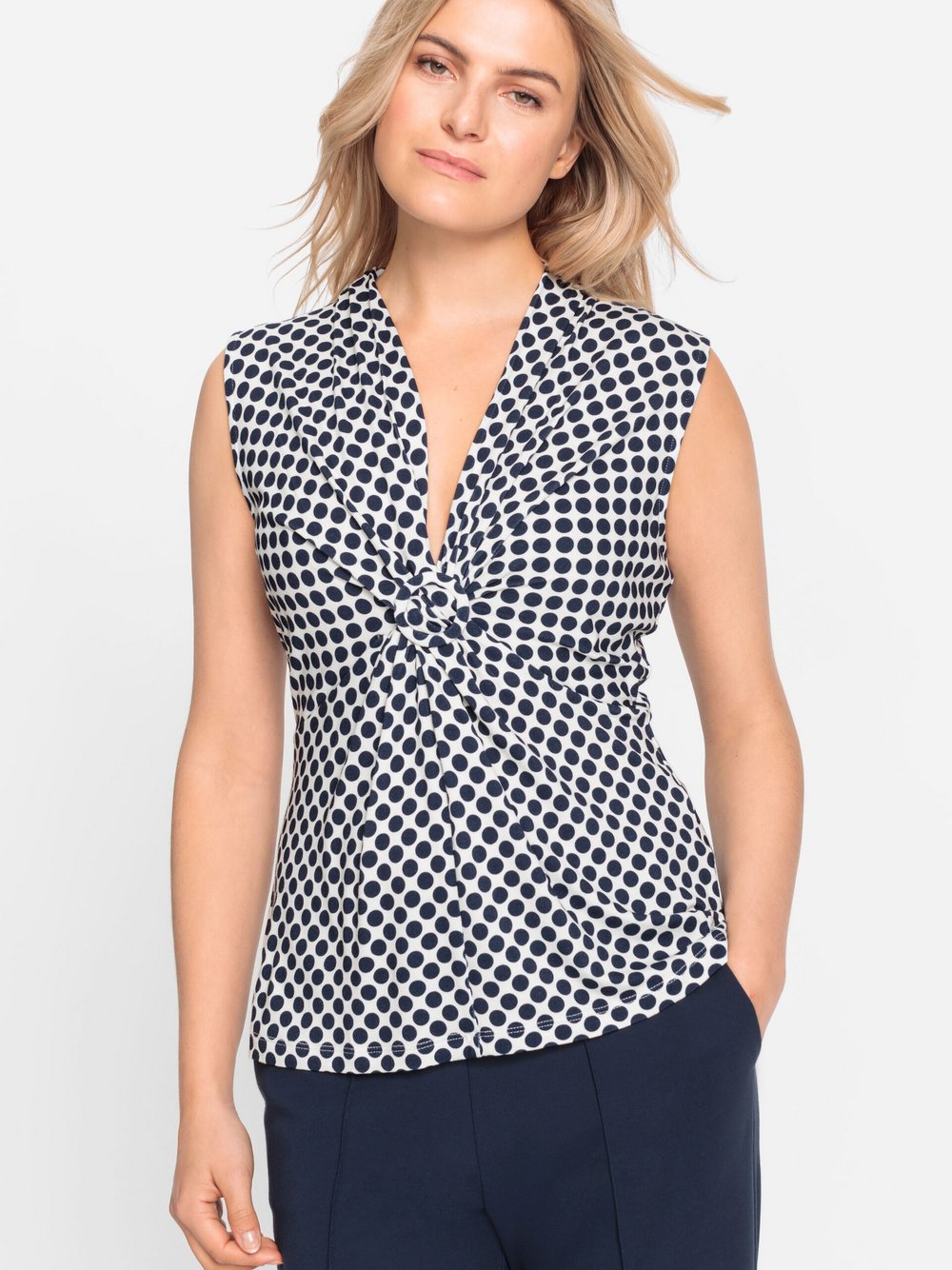 Olsen T-Shirt Damen Viskose gepunktet