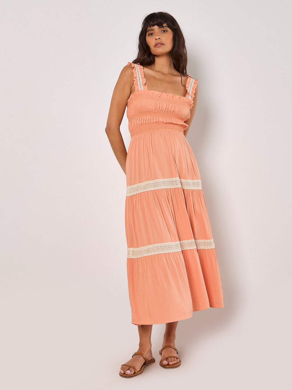 Apricot Maxikleid Damen Viskose