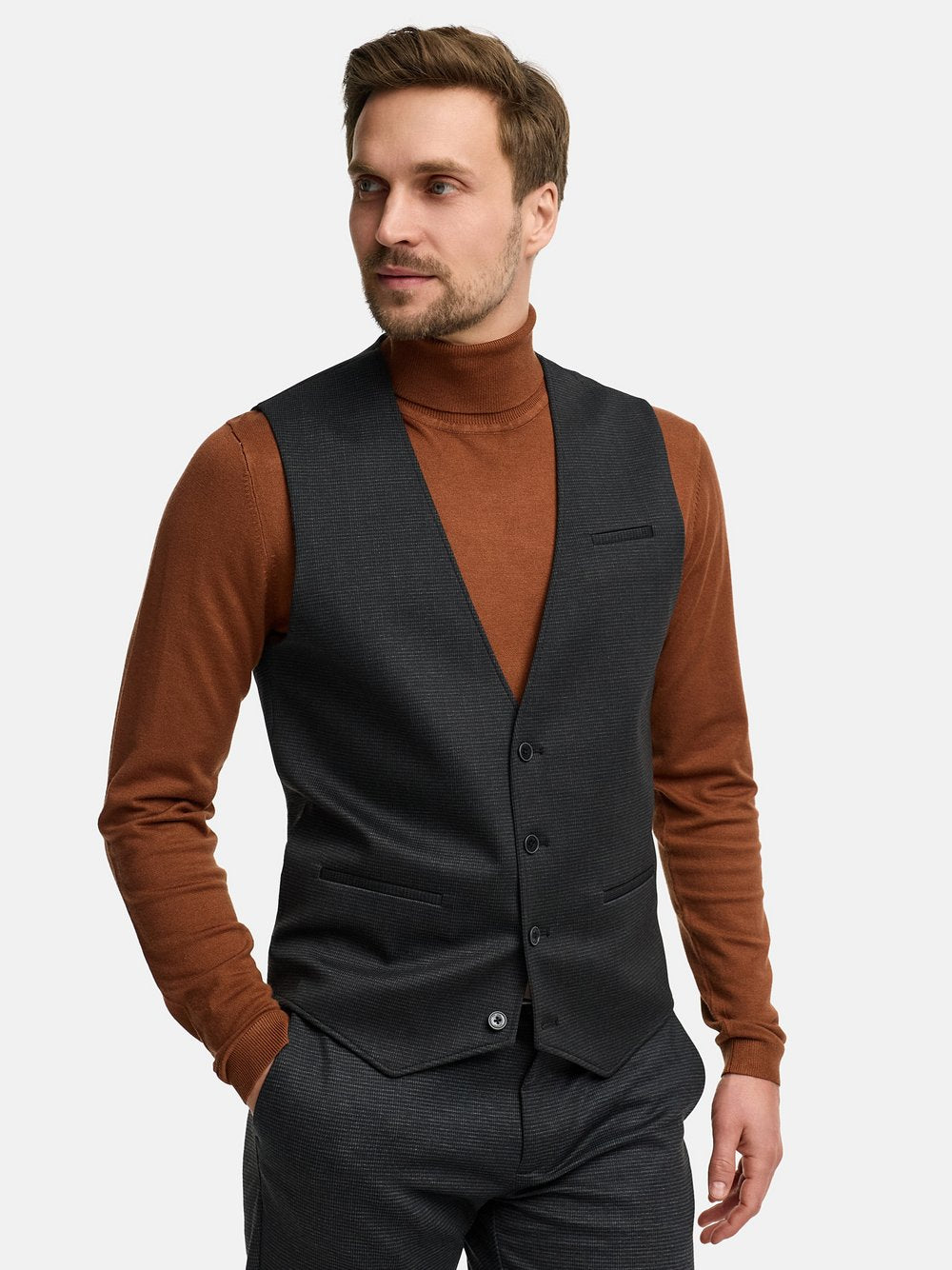 Jeff Anzugweste Herren Slim Fit kariert