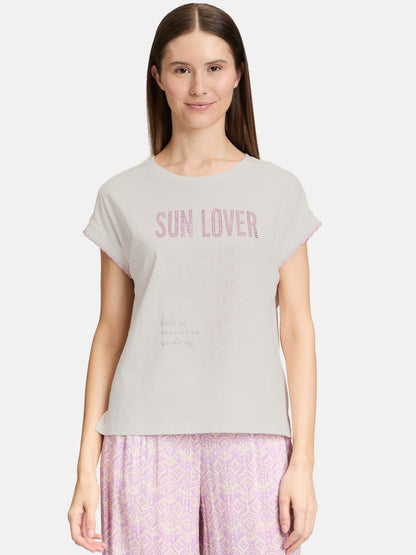 Cartoon Printshirt Damen Baumwolle bedruckt