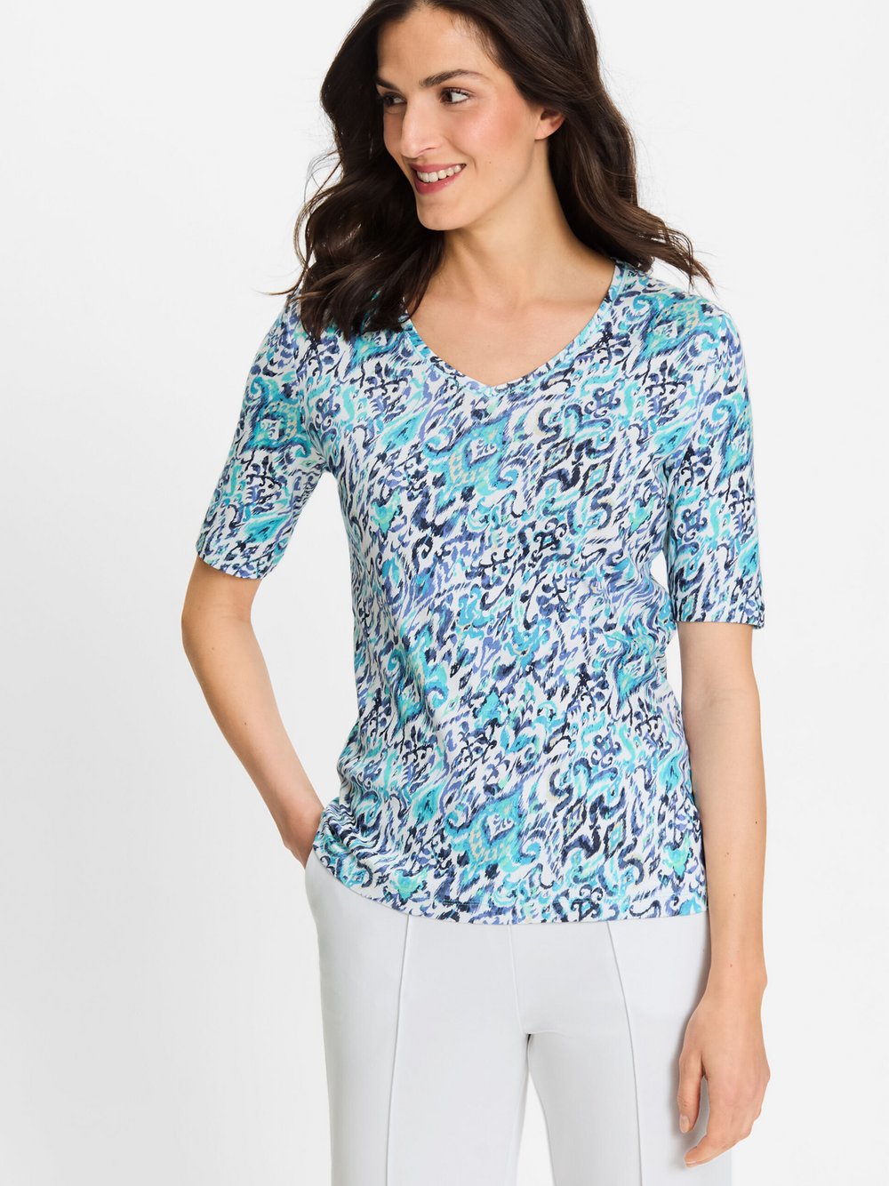 Olsen Shirt Damen Baumwolle bedruckt