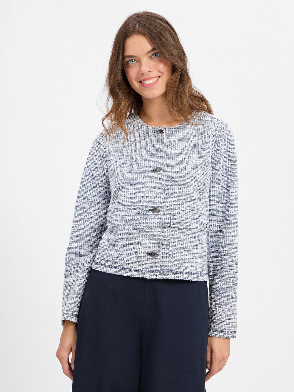Betty & Co Bouclé-Blazer Damen gemustert