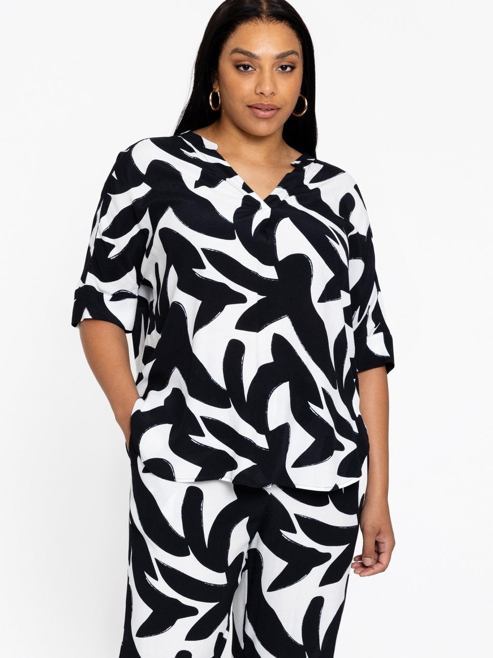 YOEK Tunika Damen Viskose bedruckt