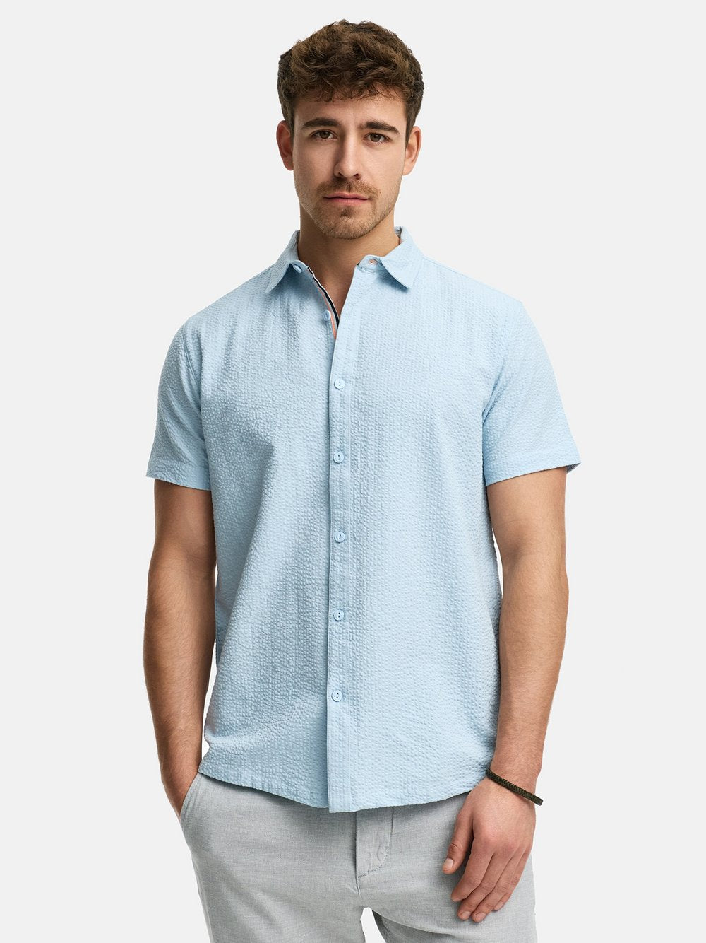 Indicode Hemd Kurzarm Herren Regular Fit Baumwolle gestreift